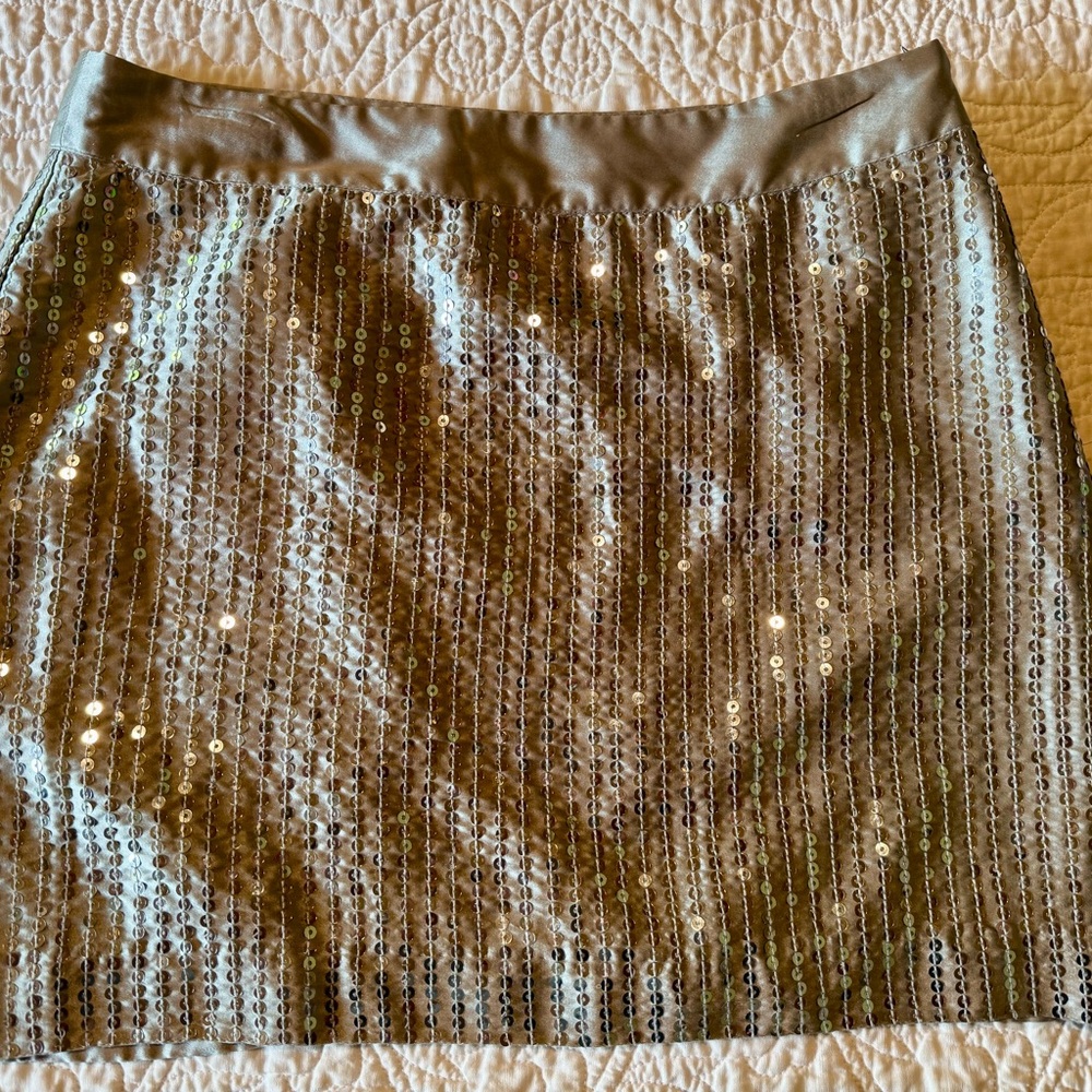 Sequin Mini Skirt - silver